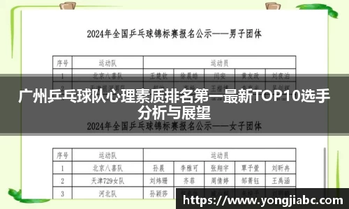 广州乒乓球队心理素质排名第一最新TOP10选手分析与展望